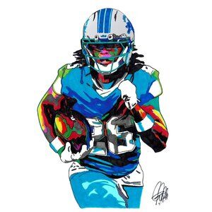 Jahmyr Gibbs Detroit Lions Football Sports Poster Print Wall Art 18x24